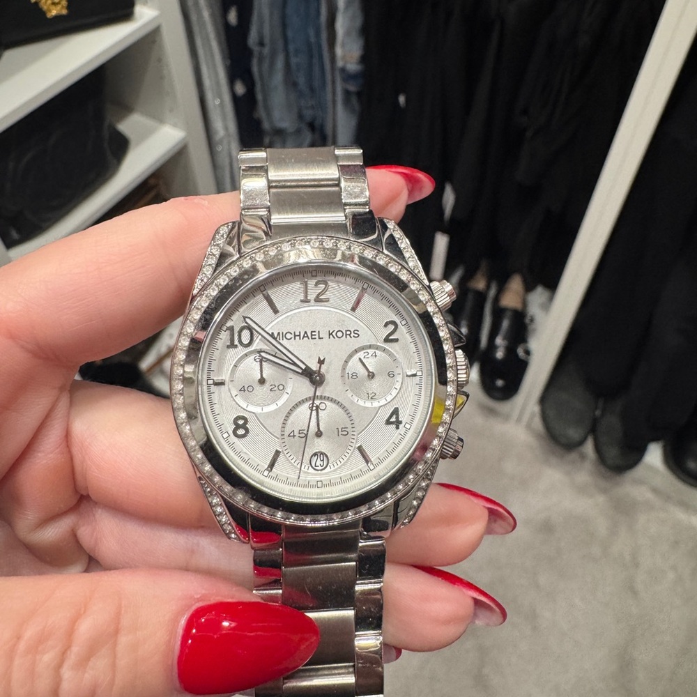 Michael Kors Silver Women's Watch with Crystal Accents